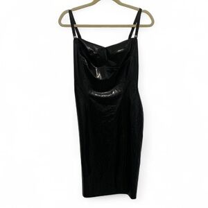 Syren Latex Black Bodycon Mini Dress Size Large